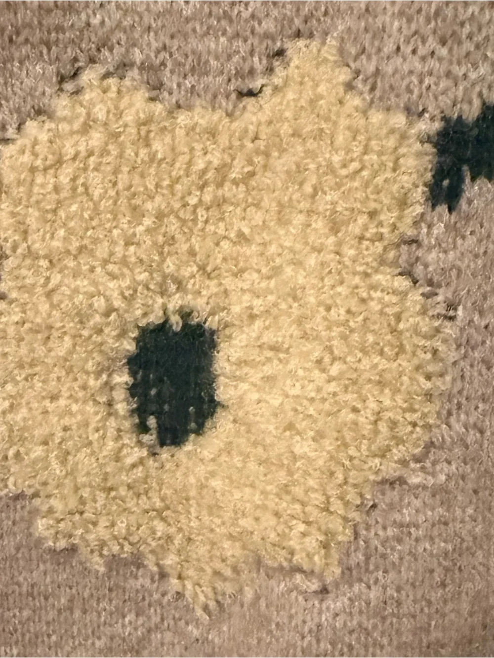 NWT En Creme Gray Cloud Flower Floral Crewneck Sweater - Picture 6 of 9